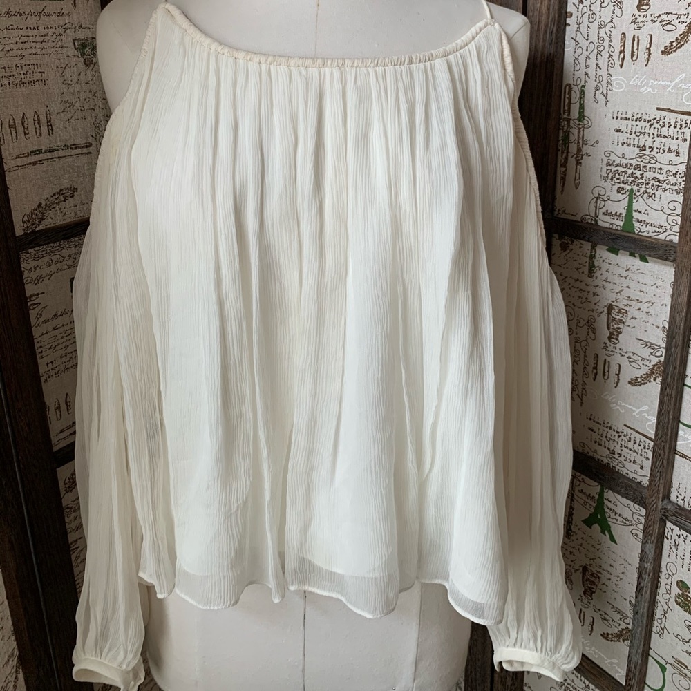 Elizabeth and James Silk Flowy Blouse in Ivory